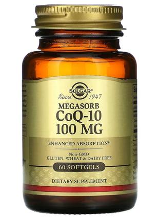 Коэнзим Q-10, Megasorb CoQ-10, 100 мг, Solgar, 60 капсул