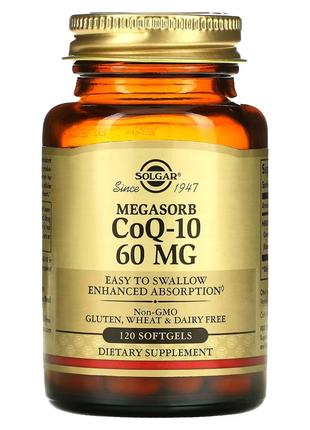 Коэнзим Q-10, Megasorb CoQ-10, 60 мг, Solgar, 120 капсул