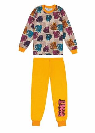 Пижама детская хлопковая для девочки GABBI PGD-21-22 Желтый на...