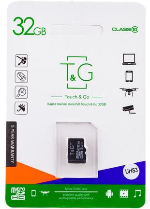 Картка пам'яті T&G; microSDHC (UHS-3) 32 GB class 10 (без адап...