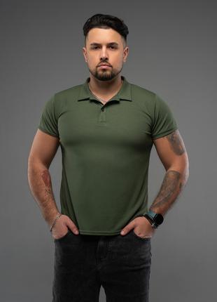 Однотонная футболка поло цвета хаки, размер 3XL