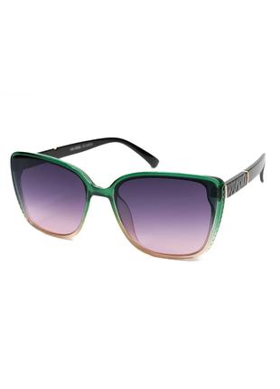 Прямоугольные очки с градиентом и зеленой оправой, размер Univ...