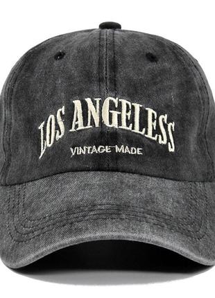 Винтажная ретро Кепка бейсболка LA (чорний) Джинсовая джинс Хл...