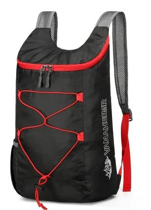 Рюкзак компактный складной водонепроницаемый 20 л Black/Red