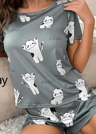 Пижама женская Meow style Серый Размер S