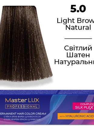 Стійка крем-фарба для волосся Master LUX 5.0 Світлий шатен нат...