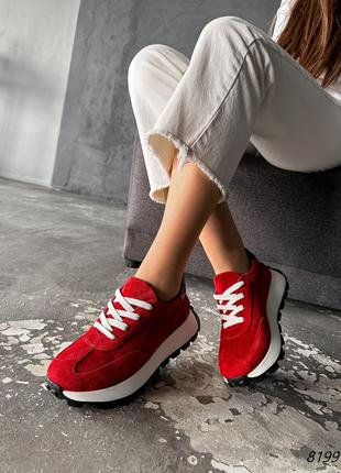 Кросівки жіночі Melisa червоні натуральна замша