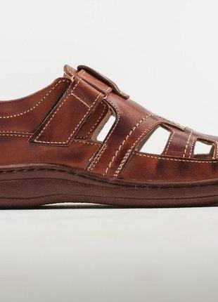 Мужские кожаные летние туфли Comfort Leather brown