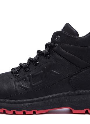 Мужские зимние кожаные кроссовки Reebok Black leather