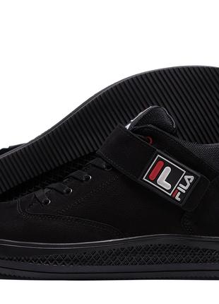 Мужские зимние кожаные ботинки FILA Black