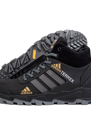 Мужские зимние кожаные ботинки Adidas TERREX Black