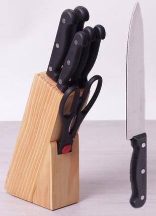 Набор кухонных ножей Kamille Iserlohn 6 ножей на деревянной по...