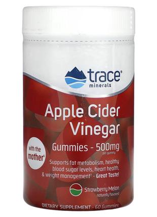 Яблочный уксус, 500 мг, вкус клубники и дыни, Apple Cider Vine...