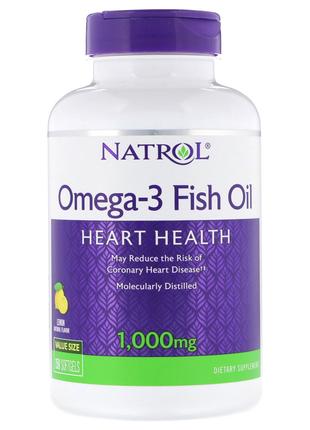 Омега-3 Рыбий Жир 1000 мг, Omega-3 Fish Oil, Natrol, 150 желат...