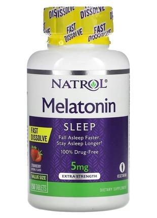 Мелатонин быстрорастворимый повышенной силы, 5 мг, вкус клубни...