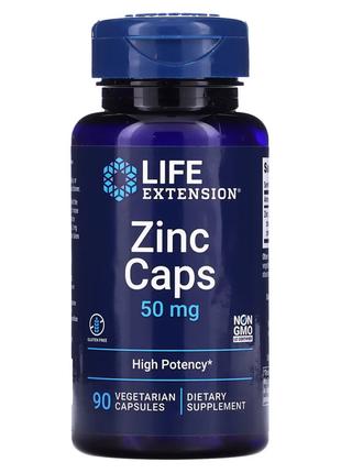 Вітаміни та мінерали Life Extension Zinc 50 mg, 90 вегакапсул