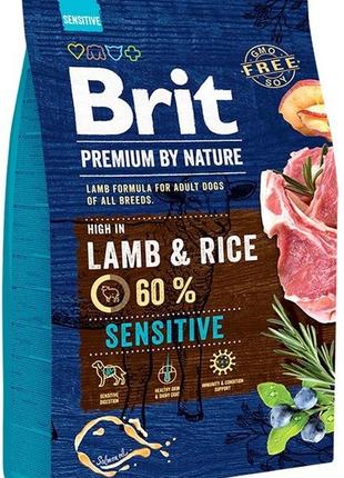 Brit Premium Sensitive Lamb & Rice сухой корм для собак с чувс...