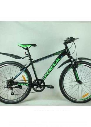 Велосипед 26 5,0 STEEL рама 16 (21 sp) зелено-чорний ТМ GENERAL