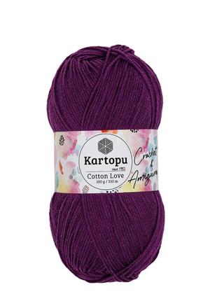 Пряжа для в'язання Kartopu Cotton Love бавовна/акрил 32 кольори