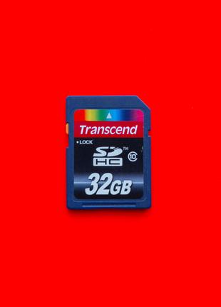 Карта памяти флеш SD HC 32 GB Transcend 10 class