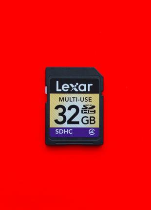 Карта памяти флеш SD HC 32 GB Lexar 4 class