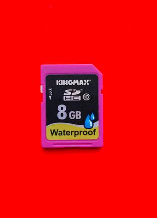 Карта памяти флеш SD HC 8 GB KingMax Waterproof 10 class