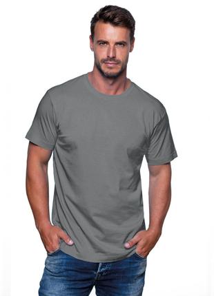 Мужская футболка JHK, Regular, серая, размер XL, хлопок, кругл...