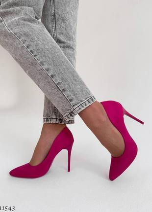 Туфлі жіночі фуксія на підборах