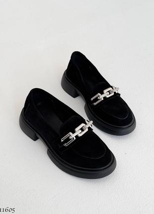 Туфлі жіночі чорні натуральна замша