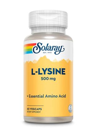 Аминокислота Solaray L-Lysine 500 mg, 60 вегакапсул