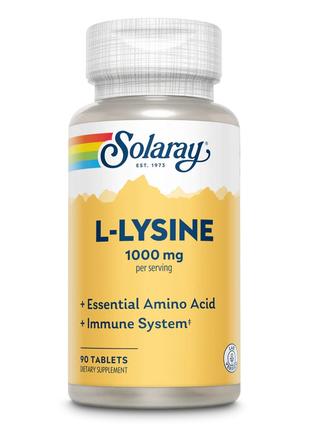 Аминокислота Solaray L-Lysine 1000 mg, 90 таблеток
