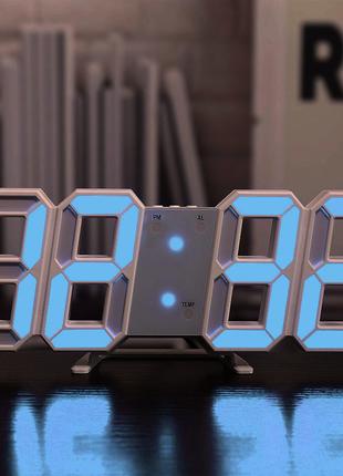 LED годинник з термометром CAIXING CX-2218 White блакитний циф...