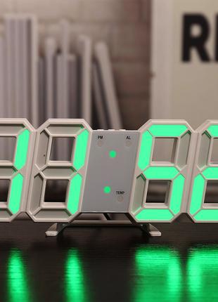 LED годинник з термометром CAIXING CX-2218 White зелений цифер...