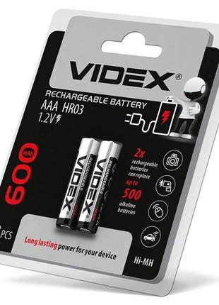Аккумуляторная батарейка AAA (мизинчиковая) VIDEX HR03 600mAh ...