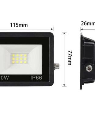 Прожектор светодиодный Flood light 10w Ip66 6500k белый свет,
...