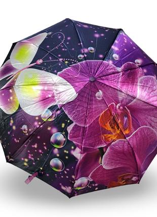 Жіноча парасоля Frei Regen напівавтомат орхідея атлас #09081