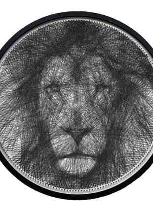 Картина нитками ArtLover Лев с рамкой string art 50 см