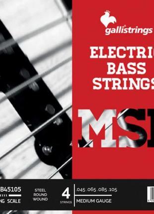 Струни для бас-гітари Gallistrings MSB45105 4 STRINGS MEDIUM