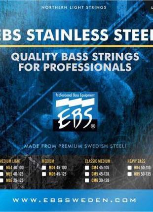 Струни для бас-гітари EBS SS-MD 6-strings (25-125) Stainless S...