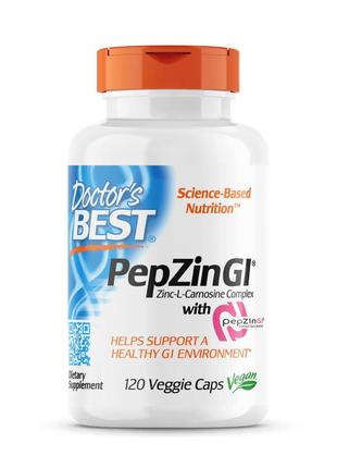 Витамины и минералы Doctor's Best PepZin Gl, 120 вегакапсул