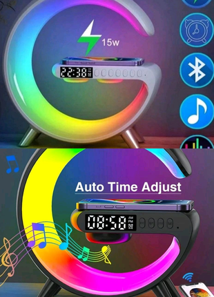 Смарт лампа годинник / Часы RGB с колонкой Bluetooth