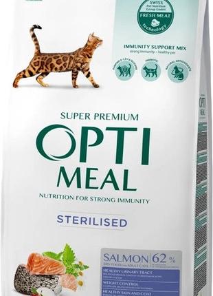 Сухой корм Optimeal для стерилизованных кошек с лососем 1,5 кг