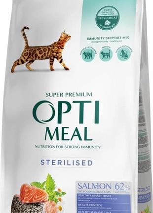 Сухой корм Optimeal для стерилизованных кошек с лососем 10 кг