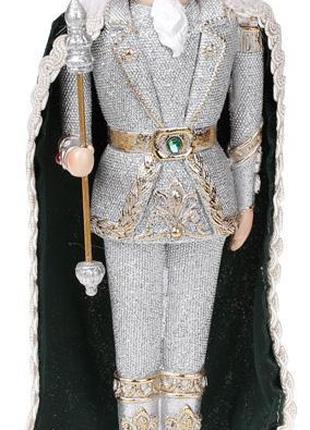 Декоративна статуетка "Лускунчик" 29.5см срібло з смарагдом