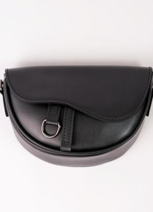 Жіноча сумка чорна сумка напівколо чорний клатч сумочка кросбоді