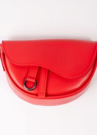 Жіноча сумка червона сумка напівколо червоний клатч сумочка кросб