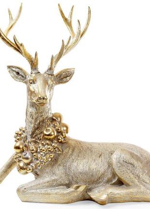 Фігура для новорічного декору "Золотий олень з вінком" 74.8х38...
