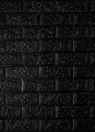 Самоклеюча декоративна панель чорна цегла 700x770x5 мм