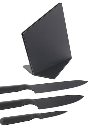 Набор ножей с подставкой ИКЕА JАMFОRA черный 3 шт. 103.468.31