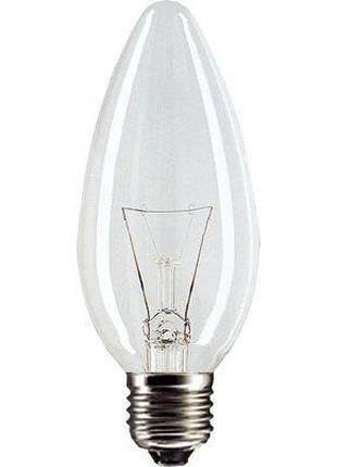 Лампа накаливания свеча Philips 230В 40Вт прозрачная Е27 В35